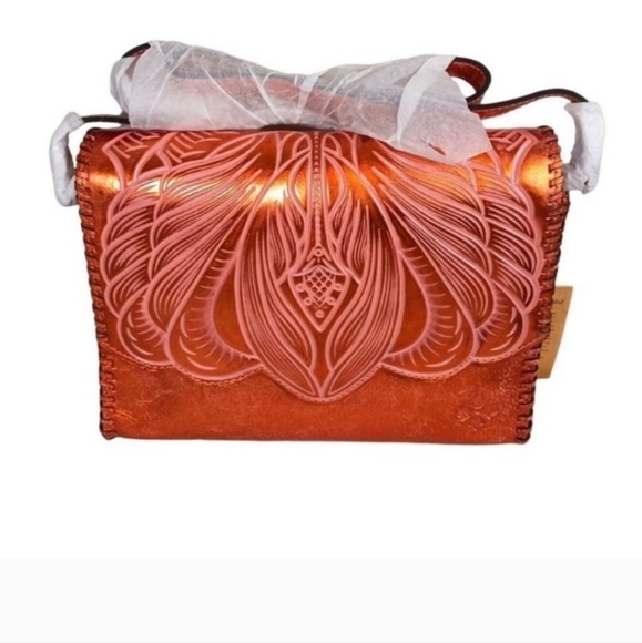 Patricia Nash "Sarola" hand tooled leather crossbody purse - Picture 5 of 6